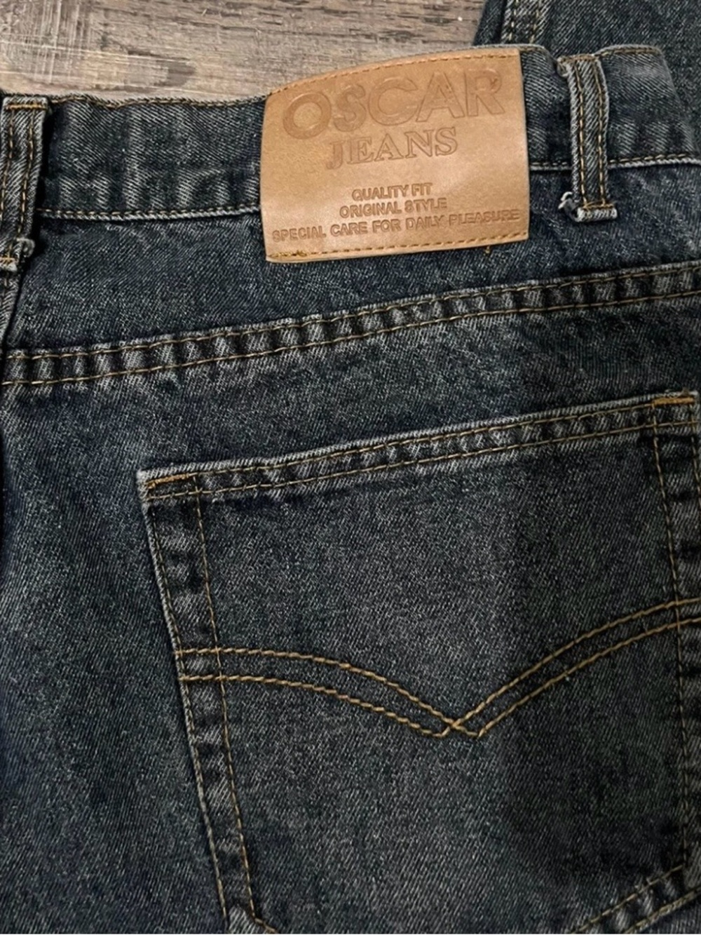 Oscar Men's Jeans 36x30 Denim Medium Blue Straight Leg 5 Pocket - Picture 4 of 8